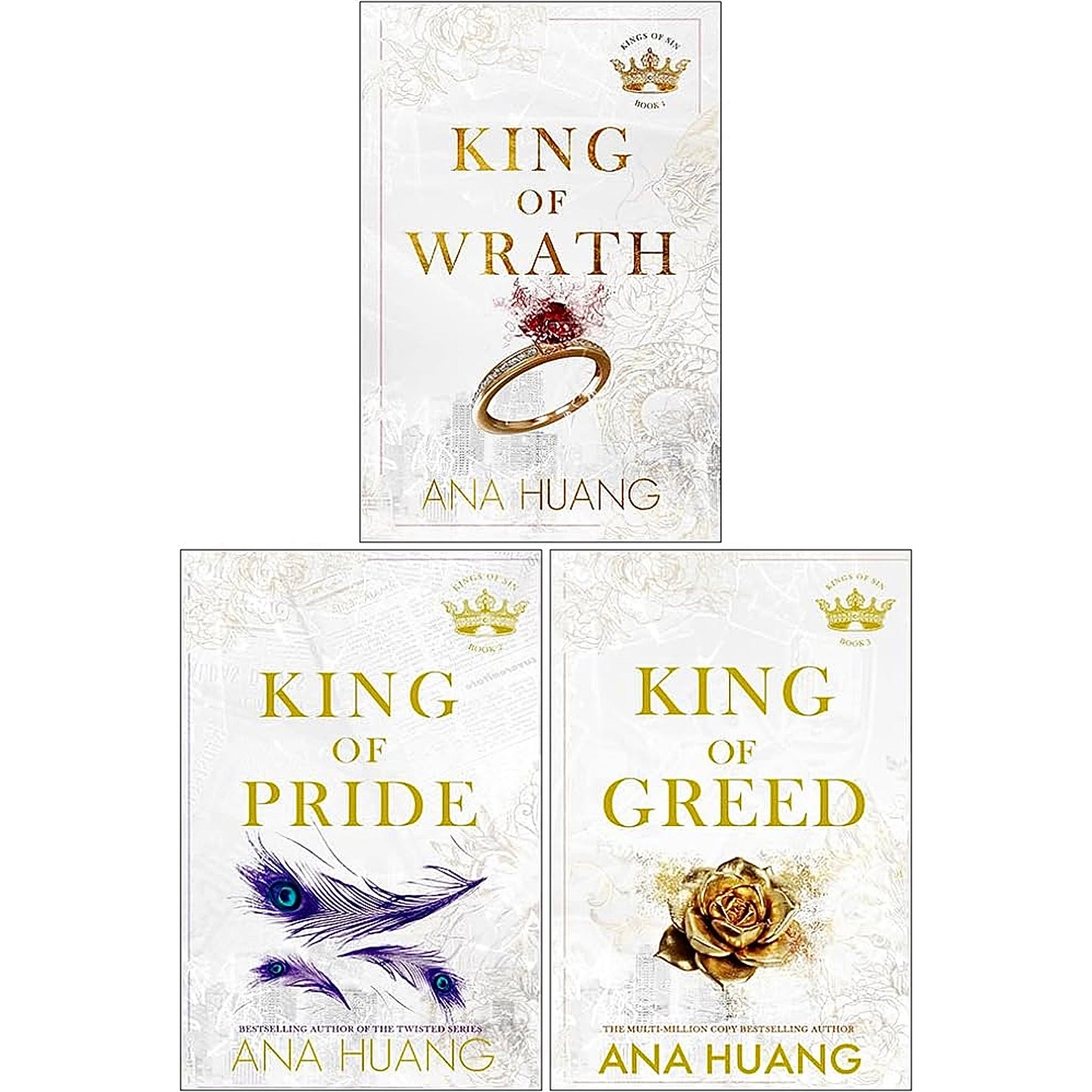 Ana Huang Kings of Sin Series 3 Books Box Set Collection Set (King of Wrath, King of Pride, King of Greed) by Ana Huang